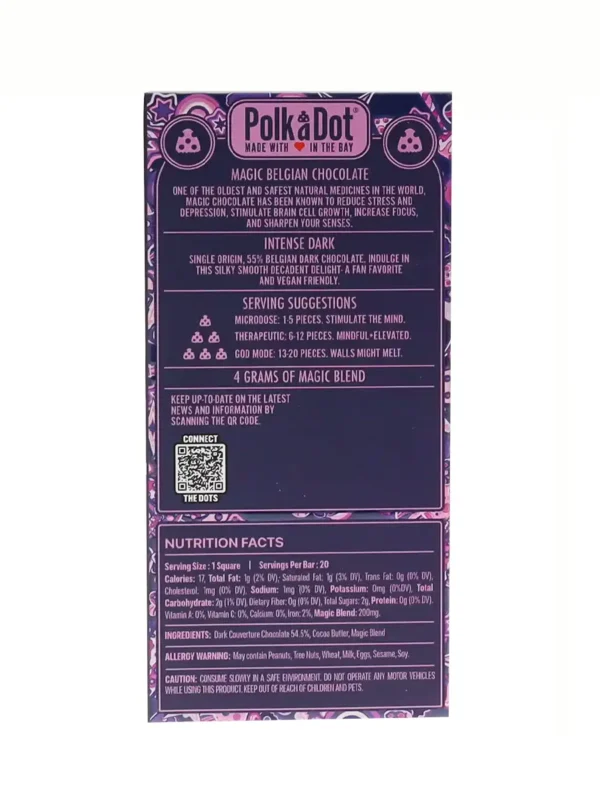 Intense Dark PolkaDot Chocolate Bar - Image 2